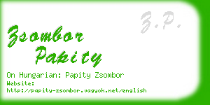 zsombor papity business card